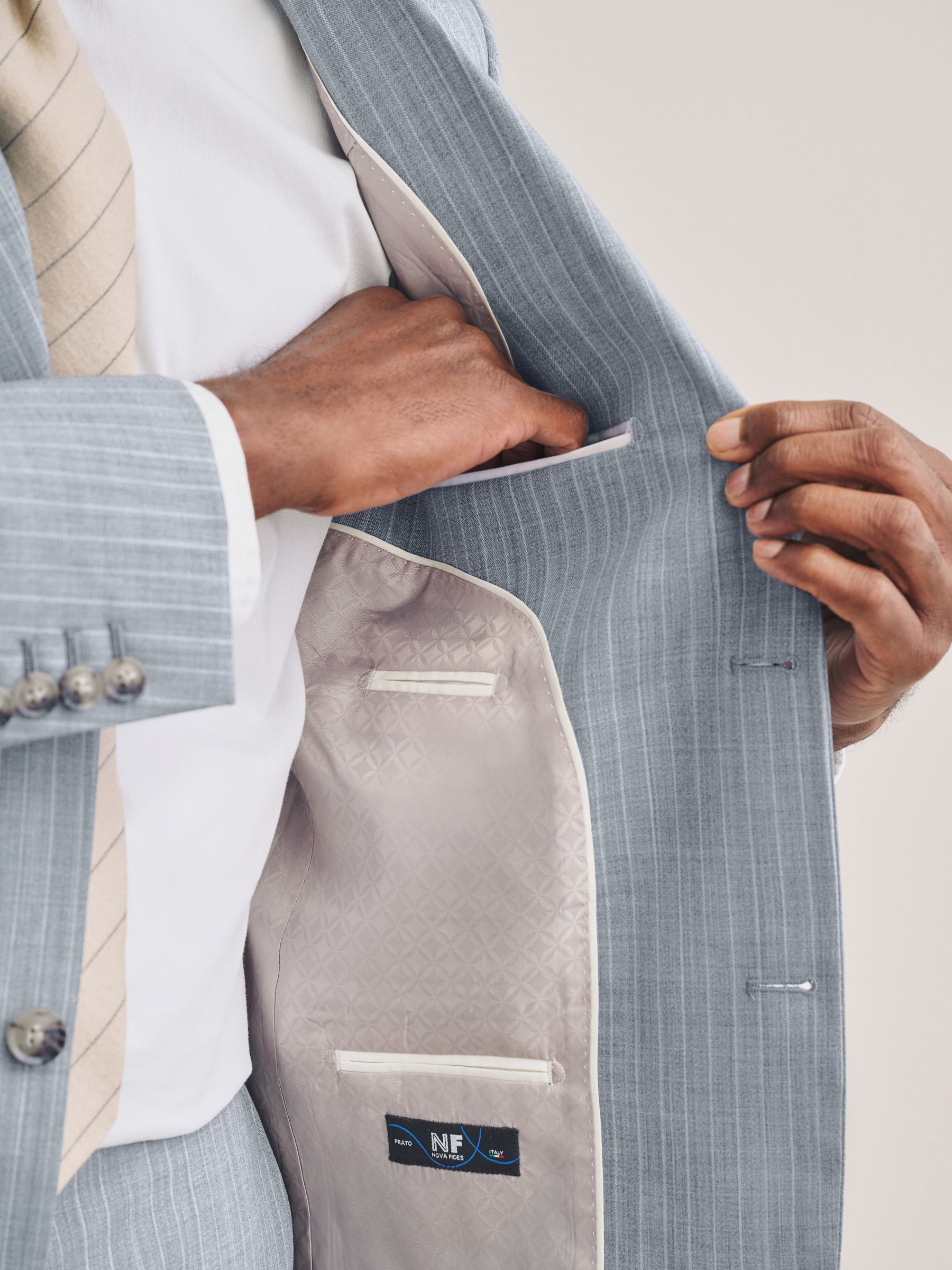 Buy Blue Tailored Fit Tailored Fit Signature Nova Fides Italian