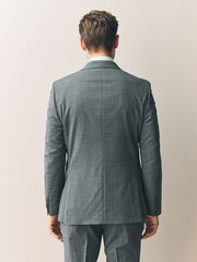 Grey Slim Fit Signature Texture Marzotto Italian Fabric 100% Wool Suit Jacket - Image 3 of 5