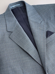 Grey Slim Fit Signature Texture Marzotto Italian Fabric 100% Wool Suit Jacket - Image 6 of 9