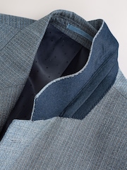 Grey Slim Fit Signature Texture Marzotto Italian Fabric 100% Wool Suit Jacket - Image 7 of 9