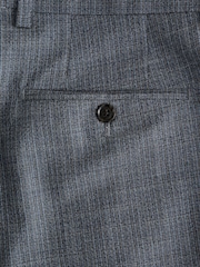 Grey Slim Fit Signature Texture Marzotto Italian Fabric 100% Wool Suit Trousers - Image 10 of 11