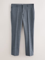 Grey Slim Fit Signature Texture Marzotto Italian Fabric 100% Wool Suit Trousers - Image 6 of 11