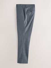 Grey Slim Fit Signature Texture Marzotto Italian Fabric 100% Wool Suit Trousers - Image 7 of 11