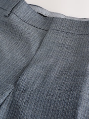 Grey Slim Fit Signature Texture Marzotto Italian Fabric 100% Wool Suit Trousers - Image 8 of 11