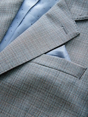 neutre - Slim Fit Signature Texture Marzotto Italian Fabric 100% Wool Suit Jacket - Image 10 de 10