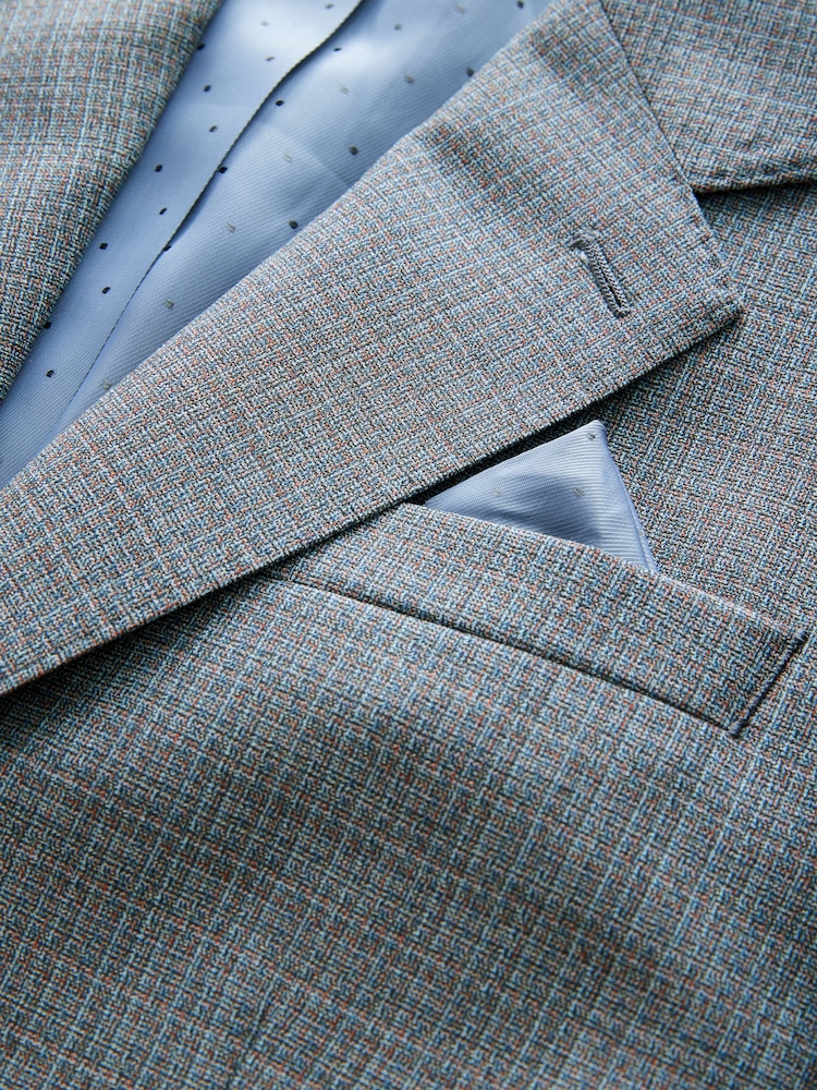 neutre - Slim Fit Signature Texture Marzotto Italian Fabric 100% Wool Suit Jacket - Image 10 of 10
