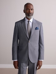 neutre - Slim Fit Signature Texture Marzotto Italian Fabric 100% Wool Suit Jacket - Image 2 de 10
