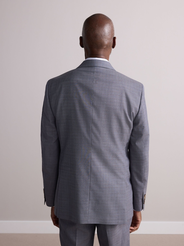neutre - Slim Fit Signature Texture Marzotto Italian Fabric 100% Wool Suit Jacket - Image 3 of 10