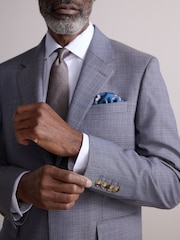 neutre - Slim Fit Signature Texture Marzotto Italian Fabric 100% Wool Suit Jacket - Image 4 de 10