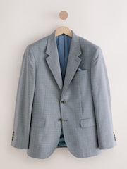 neutre - Slim Fit Signature Texture Marzotto Italian Fabric 100% Wool Suit Jacket - Image 6 de 10