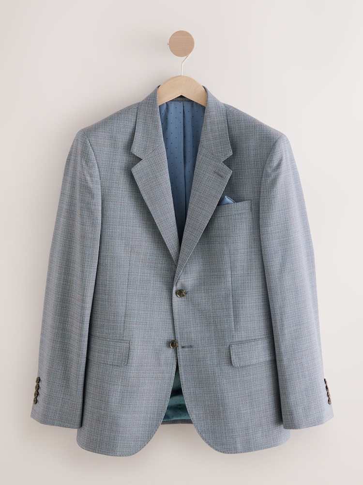 neutre - Slim Fit Signature Texture Marzotto Italian Fabric 100% Wool Suit Jacket - Image 6 of 10