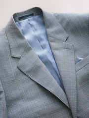 neutre - Slim Fit Signature Texture Marzotto Italian Fabric 100% Wool Suit Jacket - Image 8 de 10