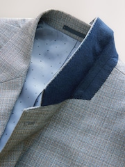 neutre - Slim Fit Signature Texture Marzotto Italian Fabric 100% Wool Suit Jacket - Image 9 de 10