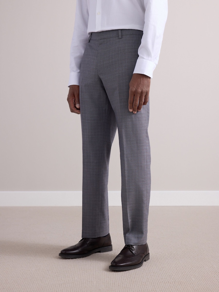Neutral Slim Fit Signature Texture Marzotto Italian Fabric Suit Trousers - Image 1 of 14