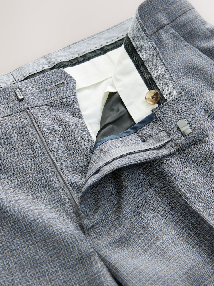Neutral - Slim Fit Signature Texture Marzotto Italian Fabric Suit Trousers - Image 11 of 14