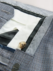 Neutral Slim Fit Signature Texture Marzotto Italian Fabric Suit Trousers - Image 12 of 14