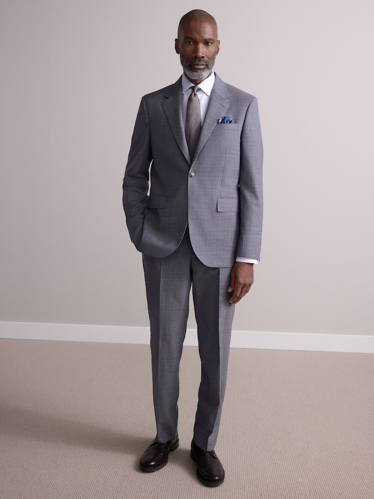 Neutral Slim Fit Signature Texture Marzotto Italian Fabric Suit Trousers - Image 2 of 14