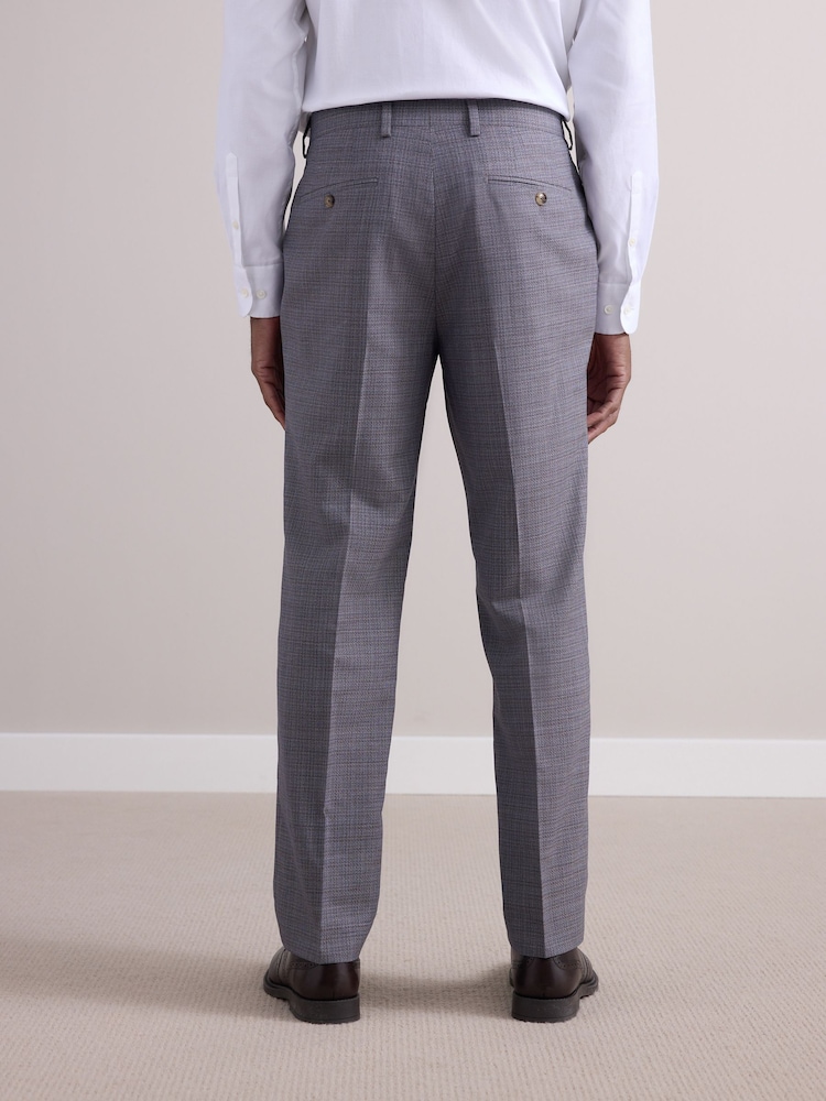 Neutral - Slim Fit Signature Texture Marzotto Italian Fabric Suit Trousers - Image 3 of 14
