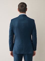 Marine - Slim Fit Signature Cerutti Italian Fabric 100% Wool Suit Jacket - Image 2 of 5