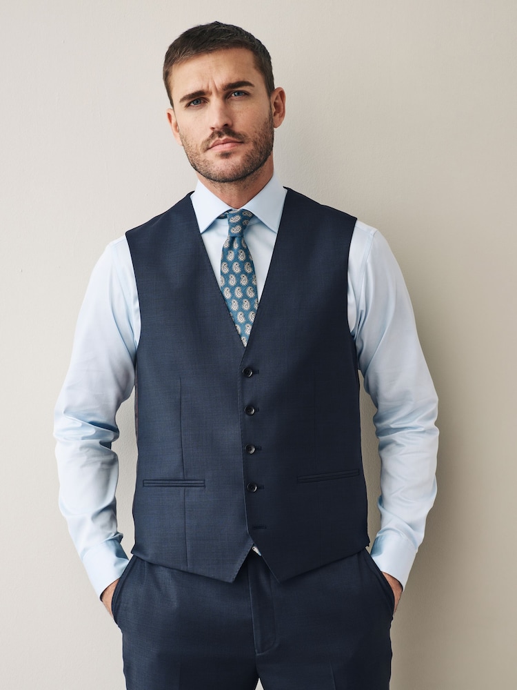 Navy Signature Cerutti Italian Fabric Suit Waistcoat - Image 1 of 7