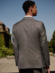Gris - Slim Fit Signature Cerutti Italian Fabric 100% Wool Suit Jacket - Image 3 de 5