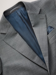Grey Slim Fit Signature Cerutti 100% Italian Wool Suit Jacket - Image 9 of 10