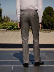Gris - Slim Fit Signature Cerutti 100% Wool Italian Fabric Suit Trousers - Image 3 de 4