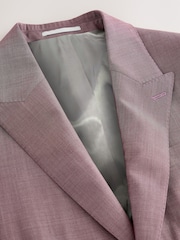 Pink Slim Fit Signature Cerutti Italian Fabric 100% Wool Suit Jacket - Image 7 of 10