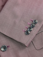 Pink Slim Fit Signature Cerutti Italian Fabric 100% Wool Suit Jacket - Image 8 of 10
