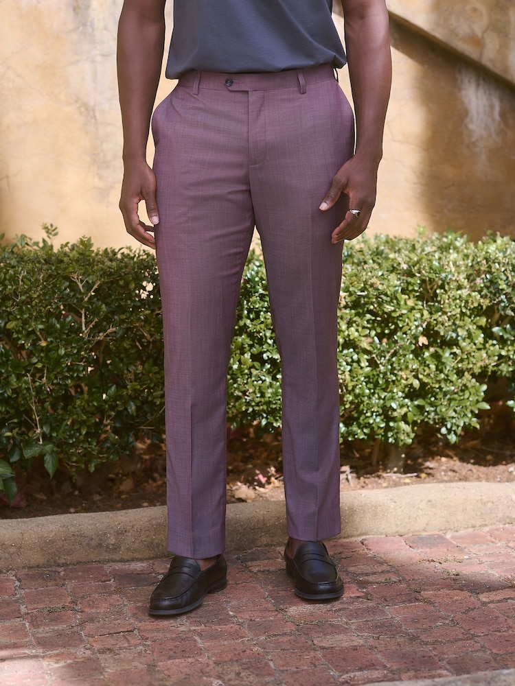 Rosa - Slim Fit Signature Cerutti 100% Wool Italian Fabric Suit Trousers - Imagen 1 de 10
