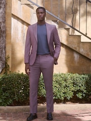 Rosa - Slim Fit Signature Cerutti 100% Wool Italian Fabric Suit Trousers - Imagen 2 de 10
