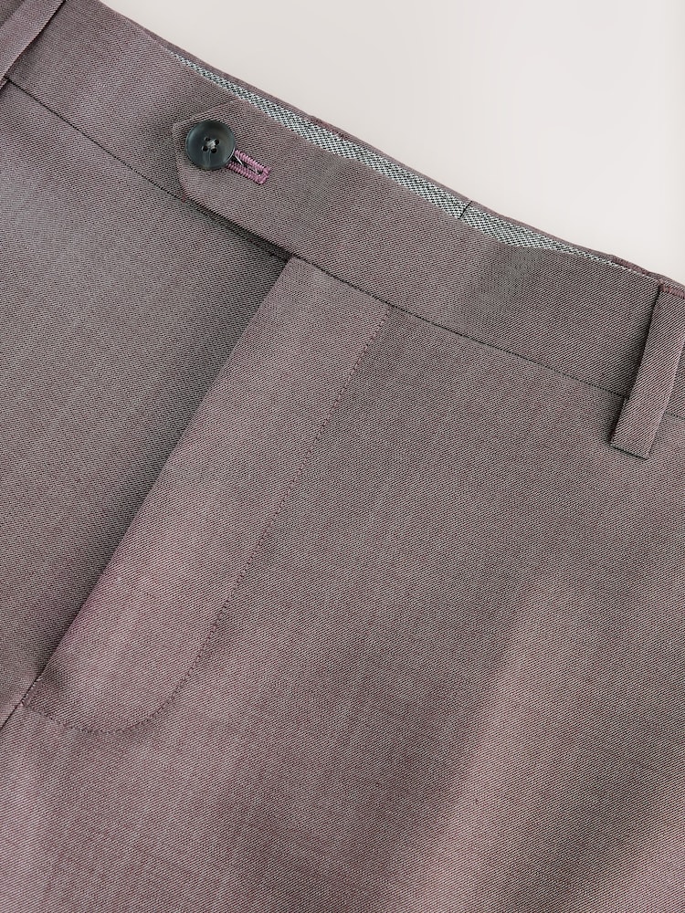 Pink Slim Fit Signature Cerutti 100% Wool Italian Fabric Suit Trousers - Image 7 of 10