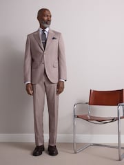 لون محايد - Slim Fit Signature Cerutti Italian Fabric 100% Wool Suit Jacket - صورة 2 من 4