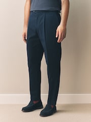 Navy Slim Fit Siganture Sondrio Italian Fabric Suit Trousers - Image 1 of 11