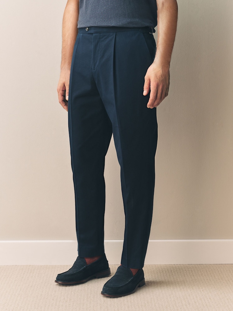Navy Slim Fit Siganture Sondrio Italian Fabric Suit Trousers - Image 1 of 11