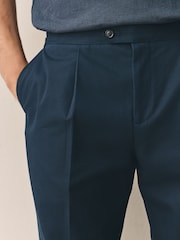 Navy Slim Fit Siganture Sondrio Italian Fabric Suit Trousers - Image 4 of 11