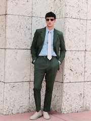 Green Slim Fit Siganture Sondrio Italian Fabric Suit Jacket - Image 2 of 5