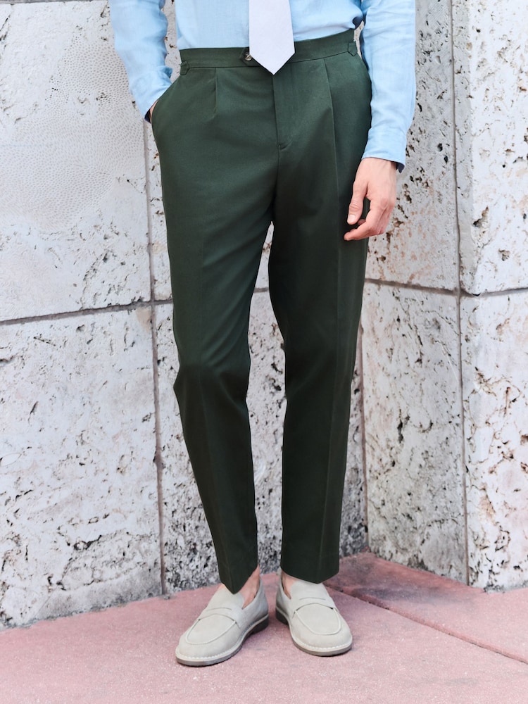 Green Slim Fit Siganture Sondrio Italian Fabric Suit Trousers - Image 1 of 10