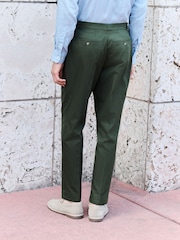 Green Slim Fit Siganture Sondrio Italian Fabric Suit Trousers - Image 4 of 10
