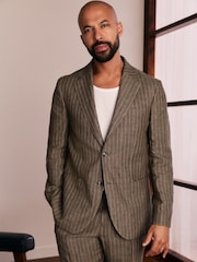 Brown Slim Fit Leomaster Suit Jacket - Image 1 of 13