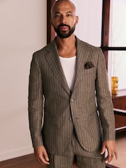 Brown Slim Fit Leomaster Suit Jacket - Image 2 of 13