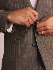 Brown Slim Fit Leomaster Suit Jacket - Image 7 of 13