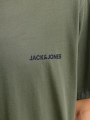 JACK & JONES Green/Navy Logo T-Shirt And Short Lounge Set - Image 5 of 10