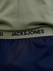 JACK & JONES Green/Navy Logo T-Shirt And Short Lounge Set - Image 6 of 10