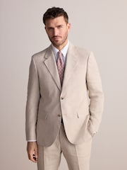 Pierre - Slim Fit Leomaster Italian 100% Linen Suit Jacket - Image 2 de 9