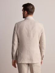 Pierre - Slim Fit Leomaster Italian 100% Linen Suit Jacket - Image 3 de 9