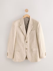 Pierre - Slim Fit Leomaster Italian 100% Linen Suit Jacket - Image 5 de 9