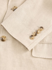 Pierre - Slim Fit Leomaster Italian 100% Linen Suit Jacket - Image 8 de 9