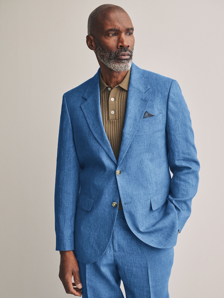 Blau - Slim Fit Leomaster Anzugjacke aus italienischem Stoff - Image 1 of 11