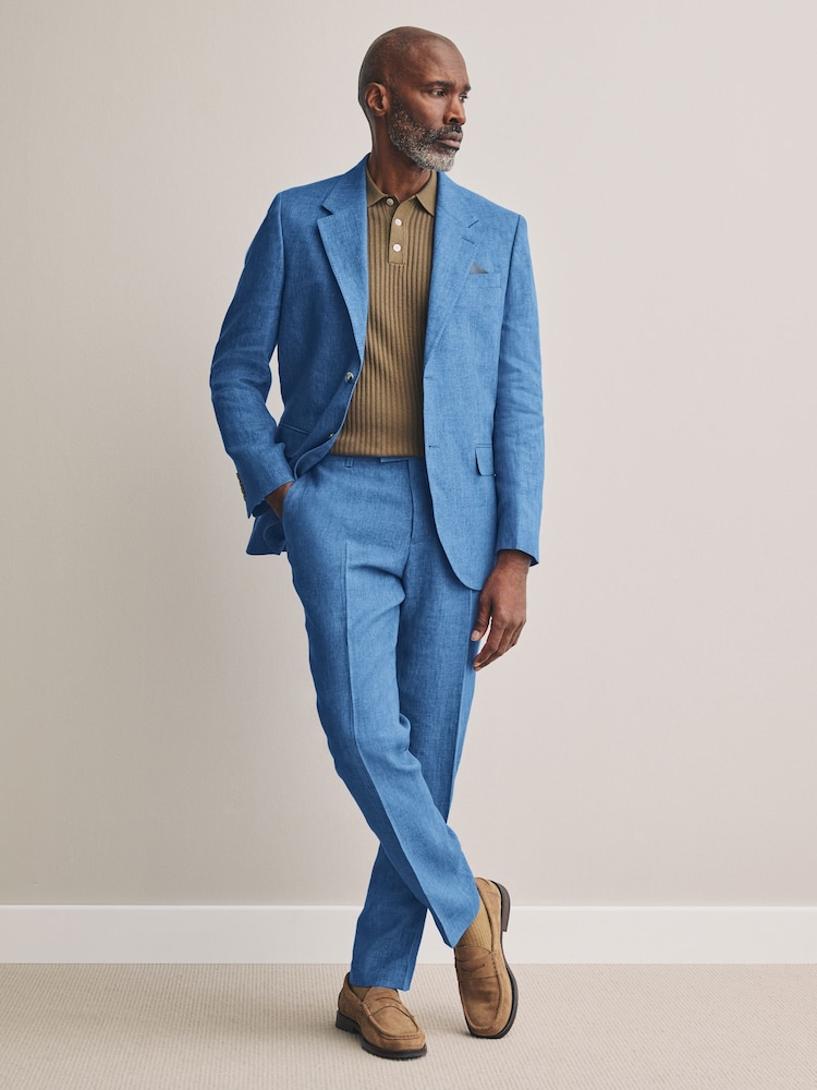 Blau - Slim Fit Leomaster Anzugjacke aus italienischem Stoff - Image 2 of 11